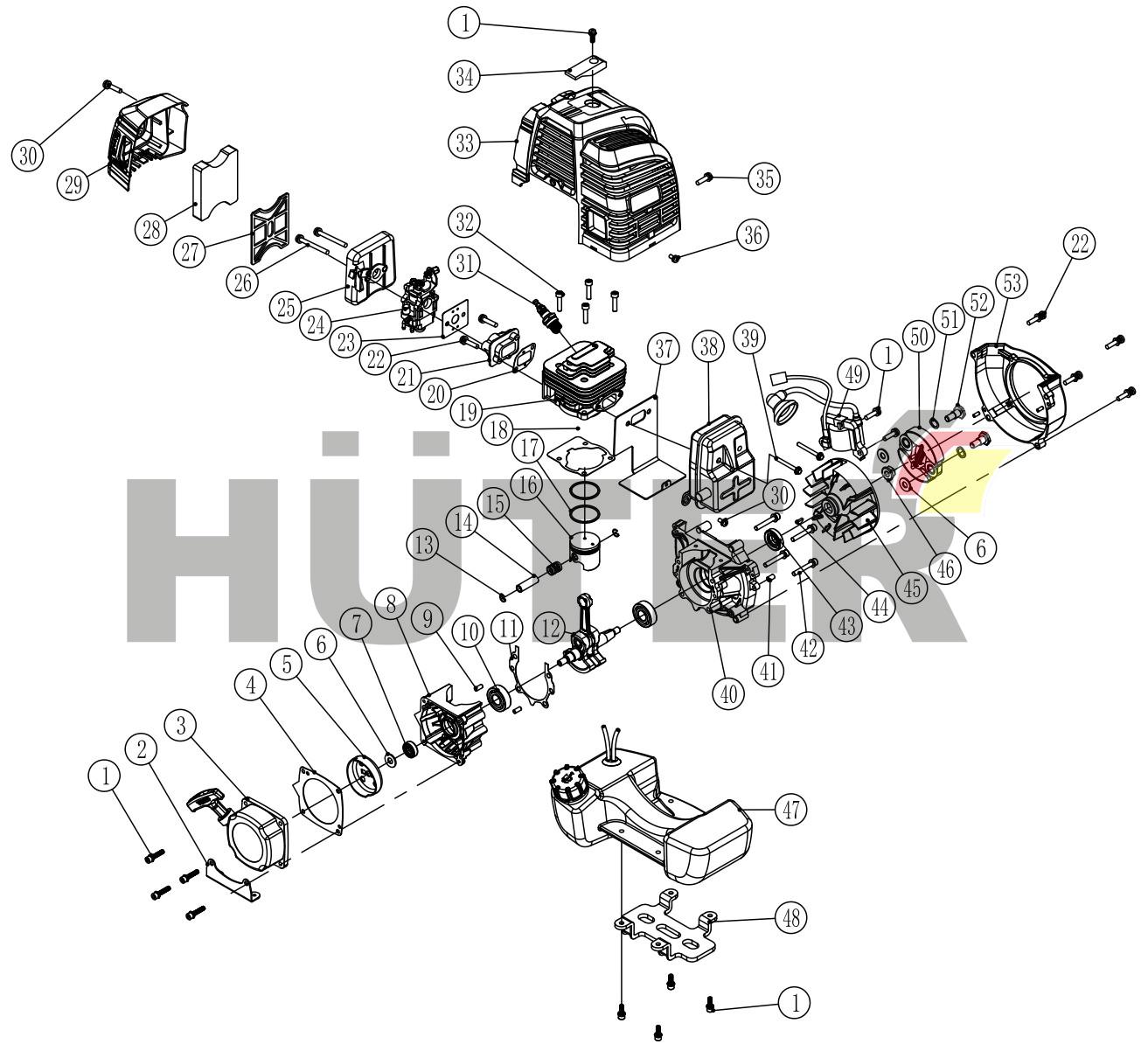 Двигатель 1E40F TPW 70/2/36