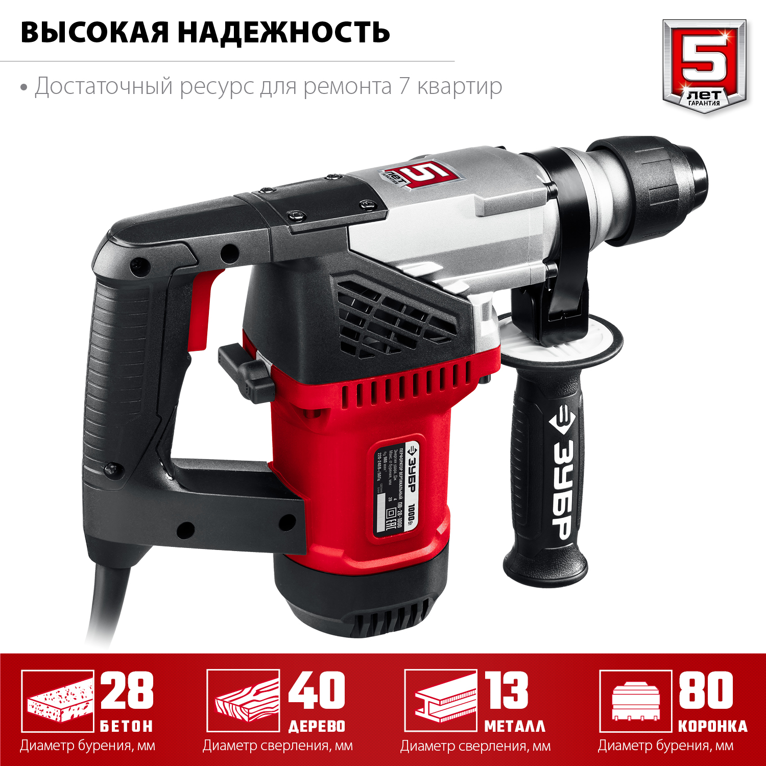 Перфоратор SDS-plus ПВ-28-1000